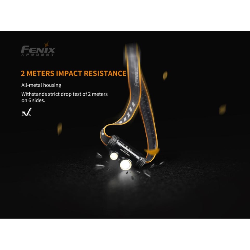 Fenix HM65R - LED punjiva čelna lampa 2xLED/USB/2xCR123A IP68 1400 lm 300 h 3400 mAh
