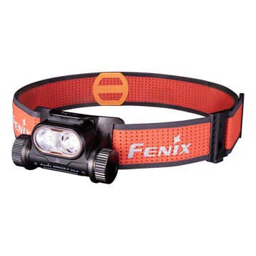 Fenix HM65RTV20BLC- prigušiva LED punjiva čelna lampa LED/USB/2xCR123A IP68 3400 mAh crna/narandžasta