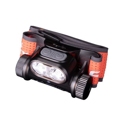 Fenix HM65RTV20BLC- prigušiva LED punjiva čelna lampa LED/USB/2xCR123A IP68 3400 mAh crna/narandžasta
