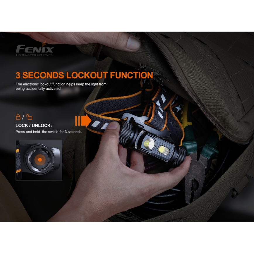 Fenix HM70R - LED punjiva čelna lampa 4xLED/1x21700 IP68 1600 lm 800 h 5000 mAh