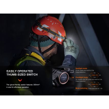 Fenix HM71R - LED punjiva čelovka LED/USB IP68 2700 lm 400 h 5000 mAh