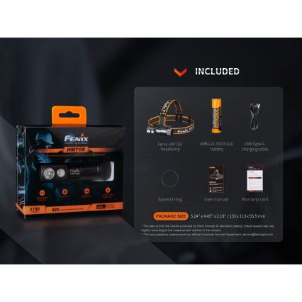Fenix HM71R - LED punjiva čelovka LED/USB IP68 2700 lm 400 h 5000 mAh