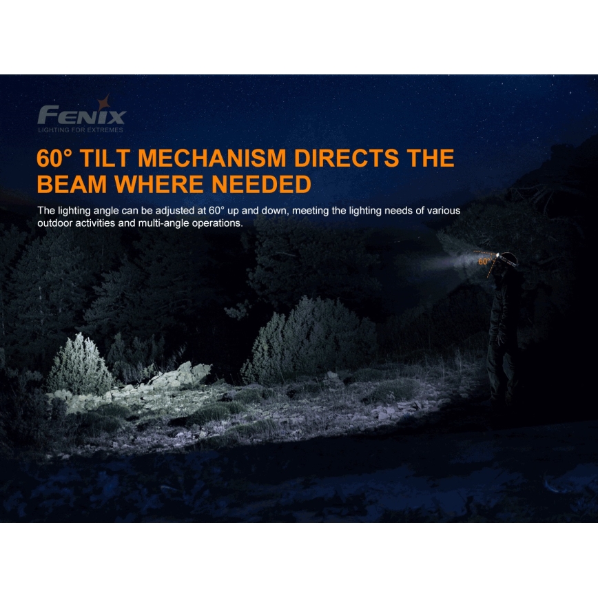 Fenix HP16R1250 - LED punjiva čeona lampa 3xLED/USB 4xAA IP66 1250 lm 600 h 3000 mAh