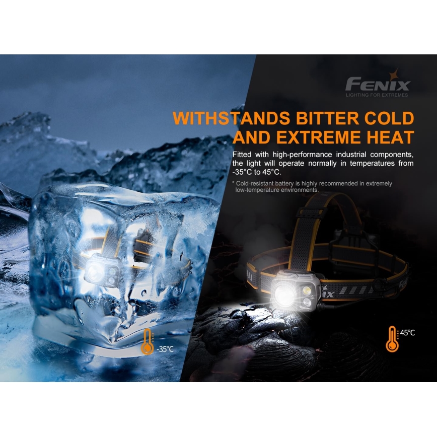 Fenix HP16R1250 - LED punjiva čeona lampa 3xLED/USB 4xAA IP66 1250 lm 600 h 3000 mAh