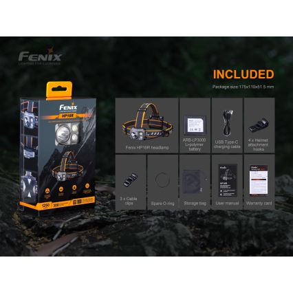 Fenix HP16R1250 - LED punjiva čeona lampa 3xLED/USB 4xAA IP66 1250 lm 600 h 3000 mAh