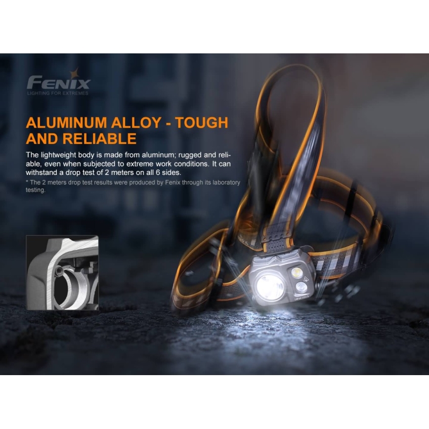 Fenix HP25RV20 - LED prigušiva punjiva čeona lampa 3xLED/1x21700 IP66 1600 lm 800 h