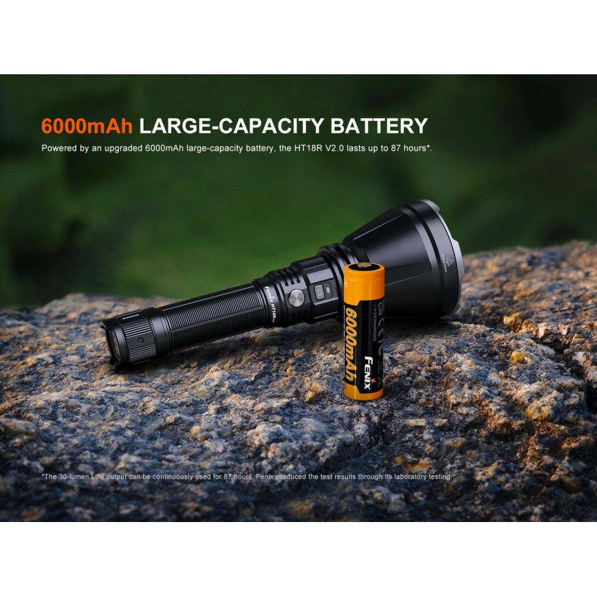 Fenix HT18RV20 - prigušiva punjiva LED baterijska lampa LED/USB 6000 mAh IP68 3700 lm 87 h crna