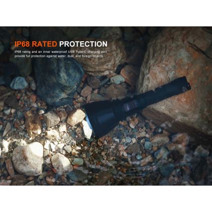 Fenix HT18RV20 - prigušiva punjiva LED baterijska lampa LED/USB 6000 mAh IP68 3700 lm 87 h crna