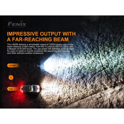 Fenix LR50R - LED punjiva baterijska lampa 4xLED/USB IP68 12000 lm 58 h