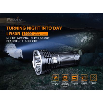 Fenix LR50R - LED punjiva baterijska lampa 4xLED/USB IP68 12000 lm 58 h