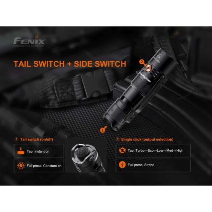 Fenix PD25R - punjiva LED baterijska lampa LED/USB/1xCR123A IP68 800 lm 70 h 700 mAh