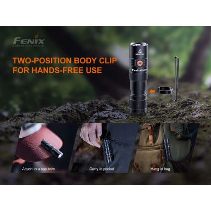 Fenix PD25R - punjiva LED baterijska lampa LED/USB/1xCR123A IP68 800 lm 70 h 700 mAh