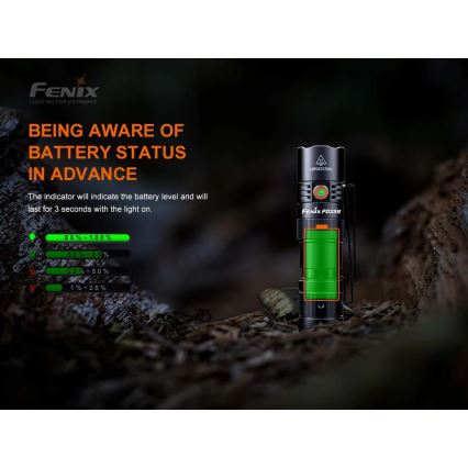 Fenix PD25R - punjiva LED baterijska lampa LED/USB/1xCR123A IP68 800 lm 70 h 700 mAh