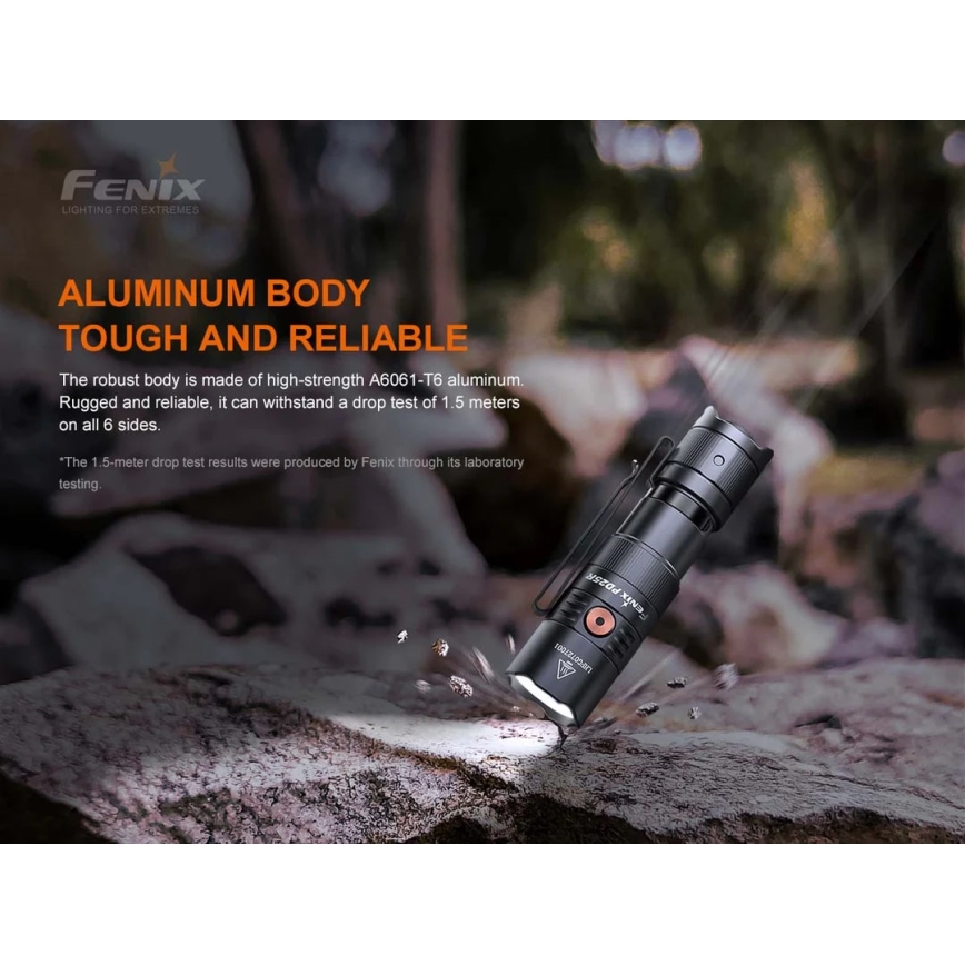 Fenix PD25R - punjiva LED baterijska lampa LED/USB/1xCR123A IP68 800 lm 70 h 700 mAh