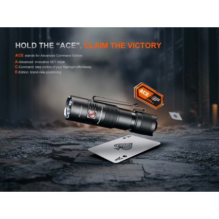 Fenix PD26RACE - LED punjiva baterijska lampa sa prigušiva LED/USB 1600 mAh IP68 1300 lm 556 h crna