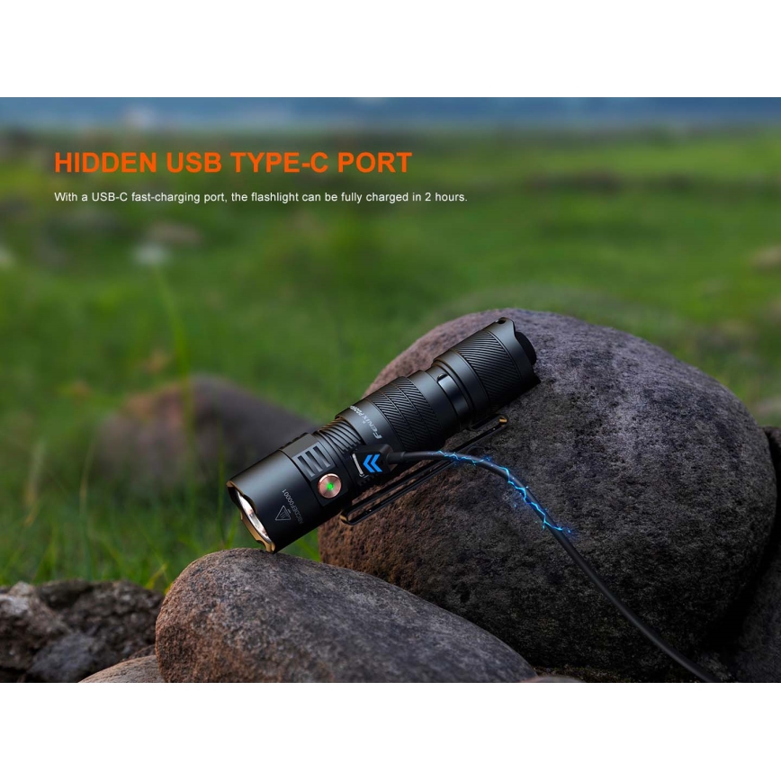 Fenix PD26RACE - LED punjiva baterijska lampa sa prigušiva LED/USB 1600 mAh IP68 1300 lm 556 h crna