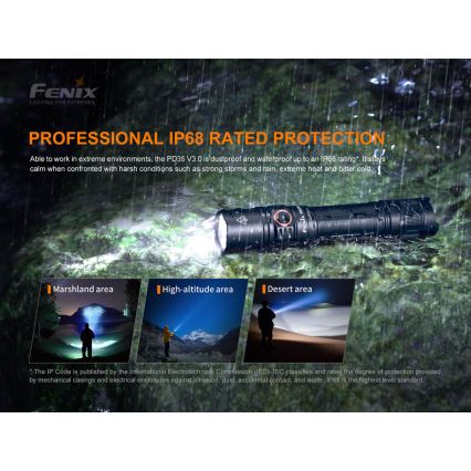Fenix PD35V30 - LED punjiva baterijska lampa LED/USB/2xCR123A IP68 1700 lm 230 h 2600 mAh