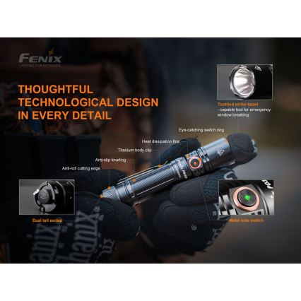 Fenix PD35V30 - LED punjiva baterijska lampa LED/USB/2xCR123A IP68 1700 lm 230 h 2600 mAh