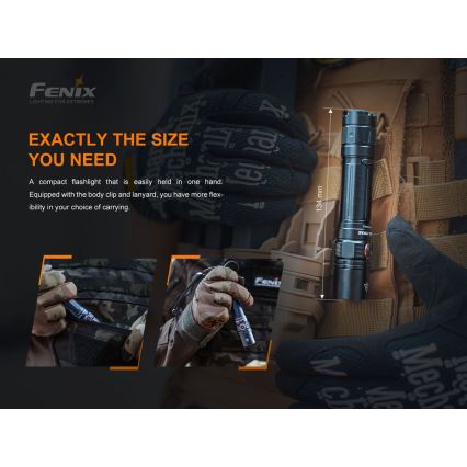 Fenix PD35V30 - LED punjiva baterijska lampa LED/USB/2xCR123A IP68 1700 lm 230 h 2600 mAh