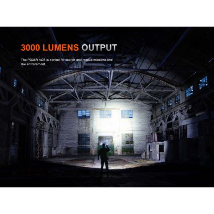 Fenix PD36RACE - prigušiva LED punjiva baterijska lampa LED/USB 5000 mAh IP68 3000 lm 63,45 h crna