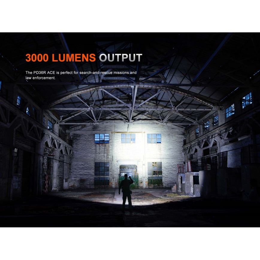 Fenix PD36RACE - prigušiva LED punjiva baterijska lampa LED/USB 5000 mAh IP68 3000 lm 63,45 h crna