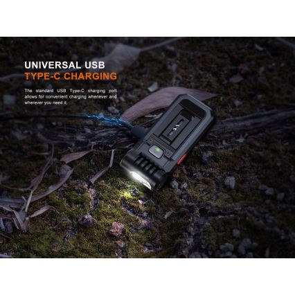 Fenix SW05RREDBLC - LED prigušiva punjiva svetiljka LED/USB IPX6 150 lm 49 h 700 mAh crna