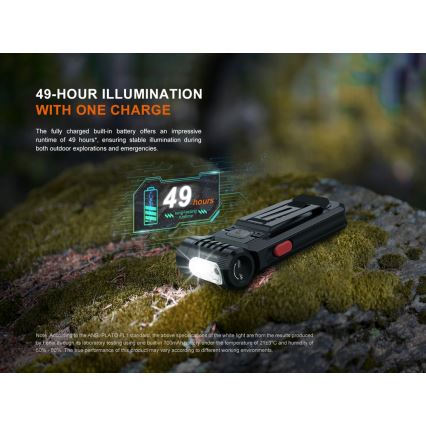Fenix SW05RREDBLC - LED prigušiva punjiva svetiljka LED/USB IPX6 150 lm 49 h 700 mAh crna