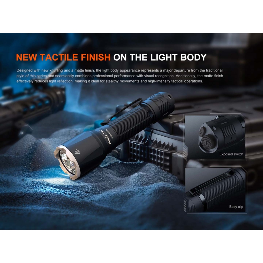 Fenix TK17BLK - prigušiva punjiva LED baterijska lampa LED/USB 6000 mAh IP68 3600 lm 60 h crna