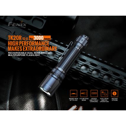 Fenix TK20RV20 - LED taktička punjiva lampa LED/USB IP68 3000 lm 48 h