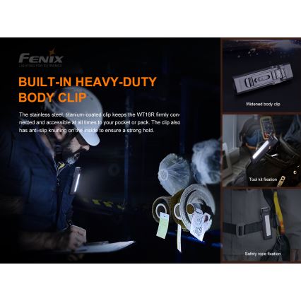 Fenix WT16R - punjiva LED baterijska lampa 2xLED/USB IP66 300 lm 30 h