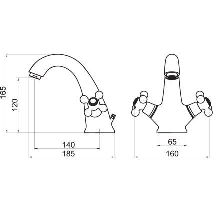 FERRO - Baterija za umivaonik ANTICA bronza