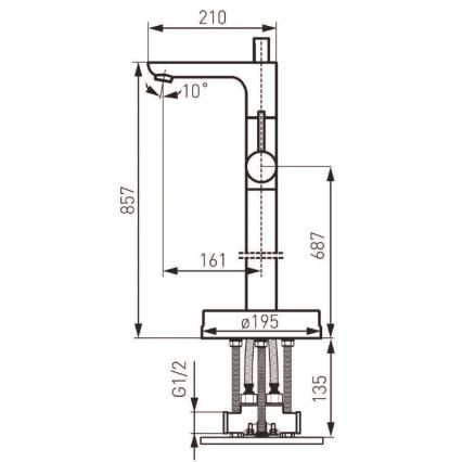 FERRO - Samostojeći set za kadu sa baterijom FIESTA, sjajni hrom
