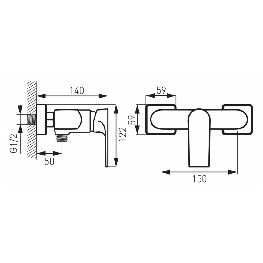 FERRO - Tuš baterija ALGEO SQUARE sjajni hrom