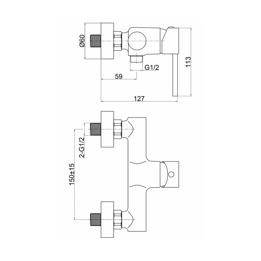 FERRO - Tuš baterija FIESTA sjajni hrom
