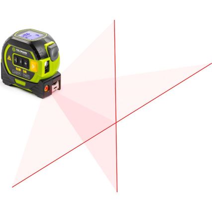 Fieldmann - Laserski merač udaljenosti sa LED displejem i trakastim metrom 2xAA