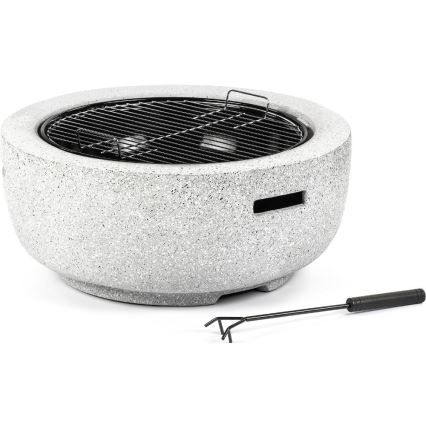 Fieldmann - Prenosno ognjište na drva sa roštom, belo