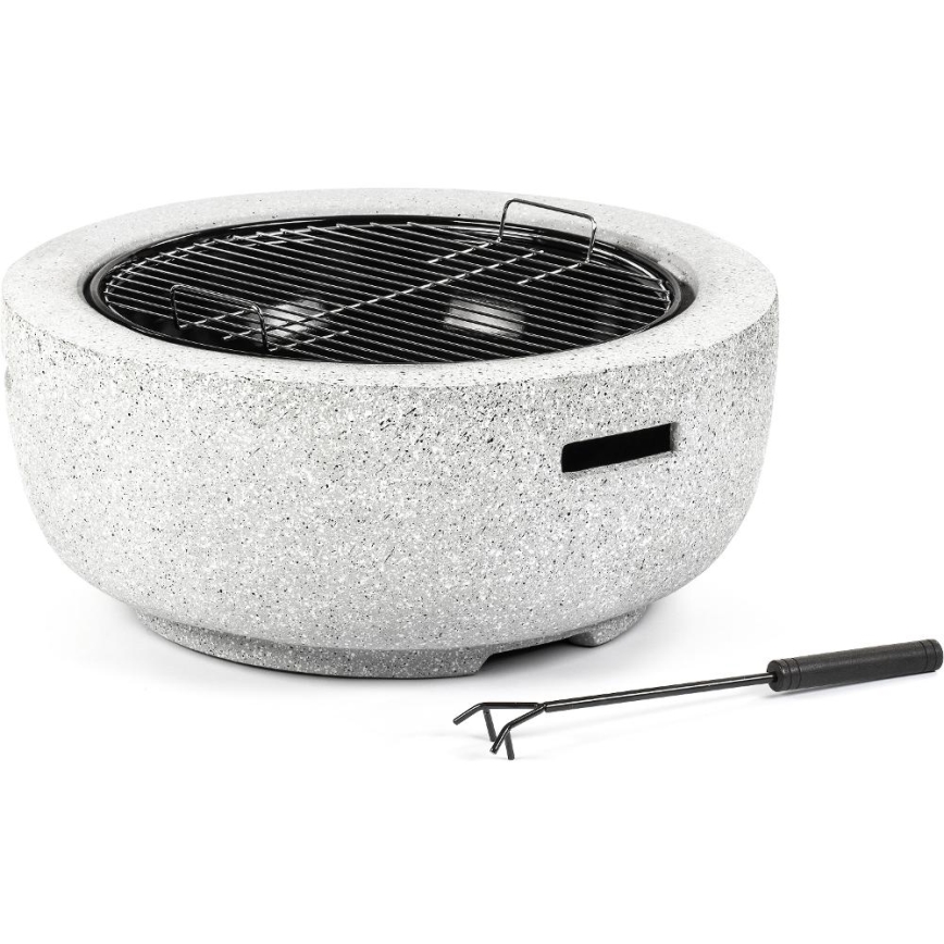 Fieldmann - Prenosno ognjište na drva sa roštom, belo