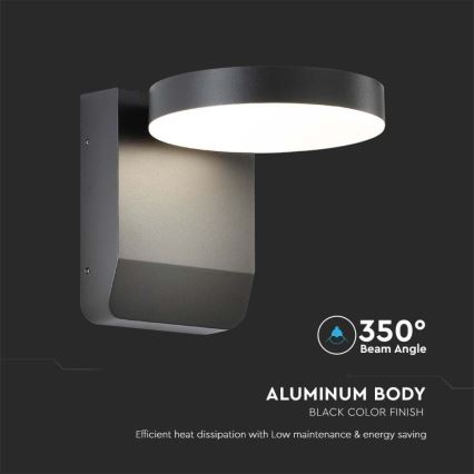 Fleksibilna LED zidna lampa za spoljašnju upotrebu LED/17W/230V IP65 4000K crna