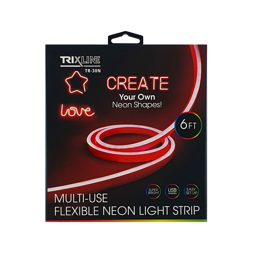 Fleksibilna NEON LED traka/5V USB 1,8 m crvena