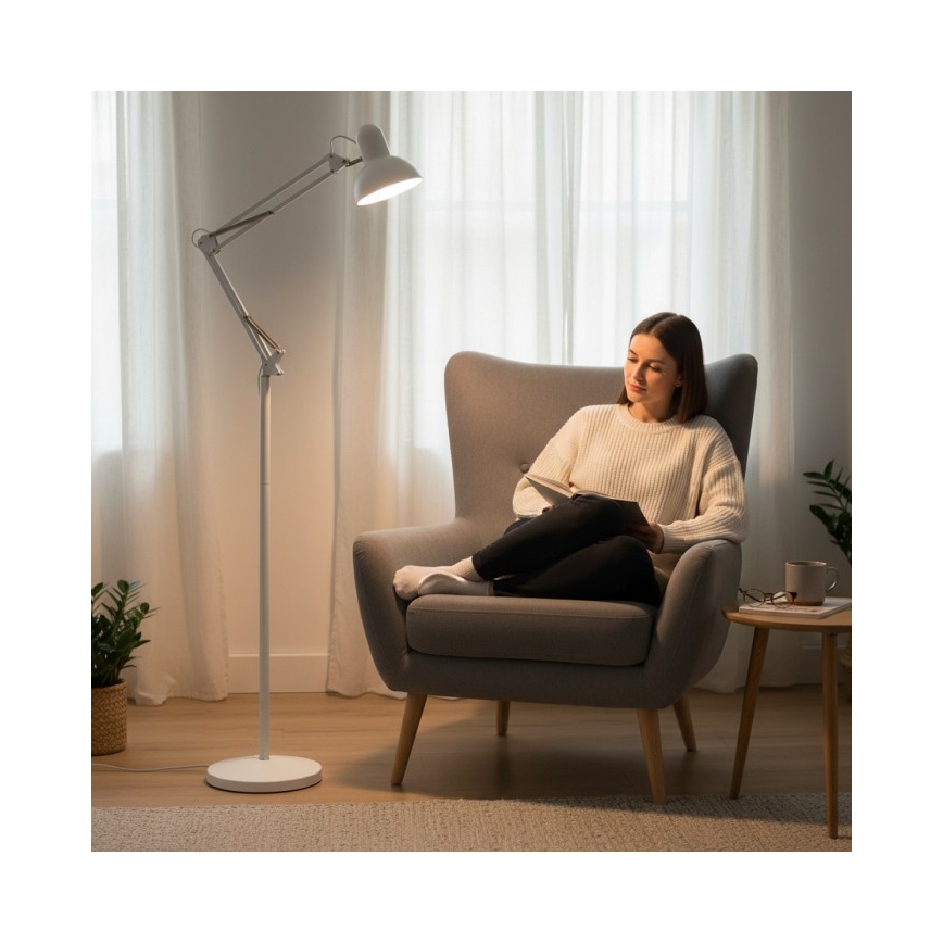 Fleksibilna podna lampa AURIQ 1xE27/60W/230V 184 cm bela