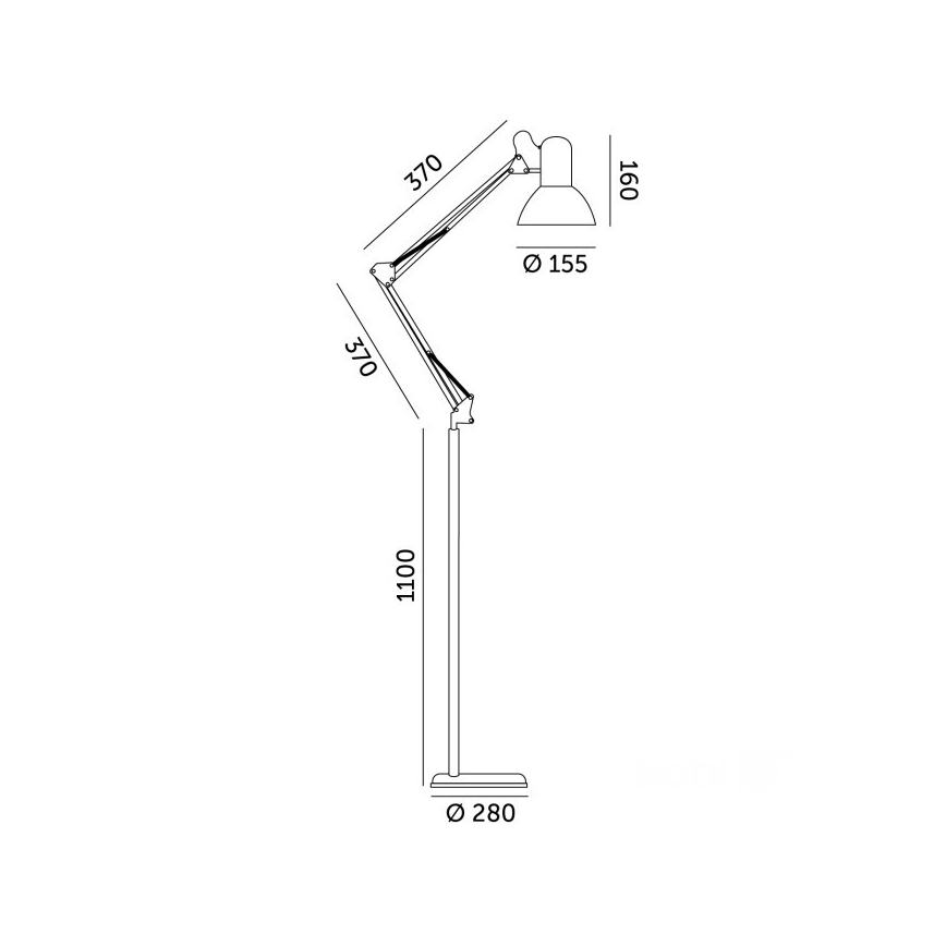 Fleksibilna podna lampa AURIQ 1xE27/60W/230V 184 cm bela