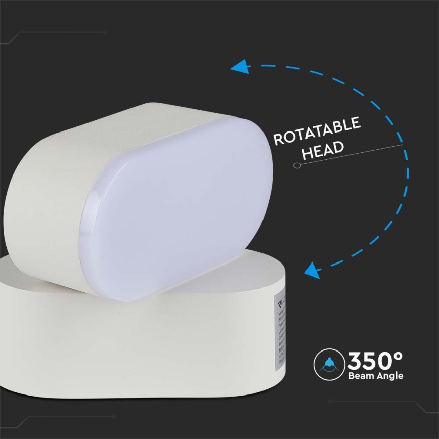 Fleksibilna spoljna LED zidna svetiljka LED/5W/230V 3000K IP65 bela
