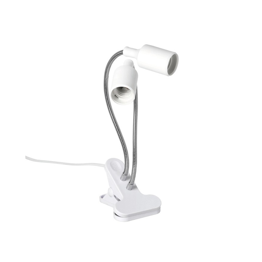 Fleksibilna stona lampa sa klipsom za uzgoj biljaka PLANTY 2xE27/30W/230V bela