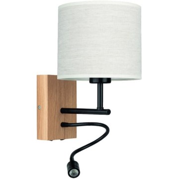 Fleksibilna svetiljka BOHO 1xE27/25W + LED/1W/230V hrast