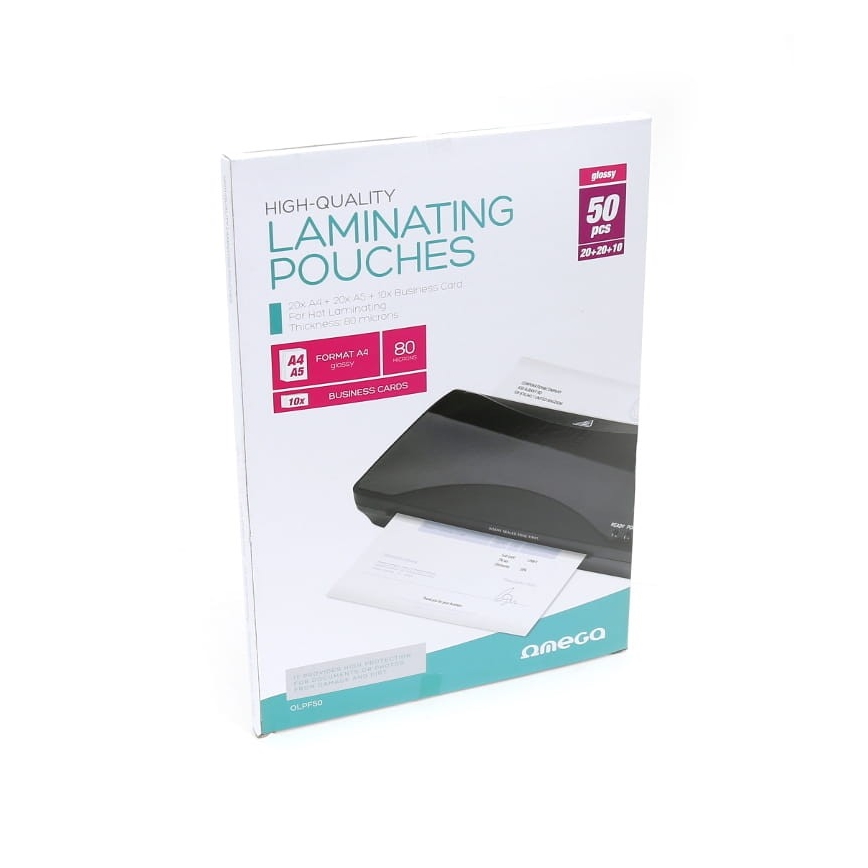 Folije za laminiranje A4 20 kom + A5 20 kom + vizitke 10 kom