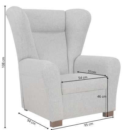 Fotelja ušak VIVA siva