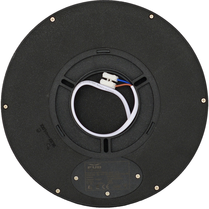 Fulgur 41811 - LED stropna svetiljka NOMY LED/18W/230V 3000/4000/6000K IP40 prečnik 23 cm crna