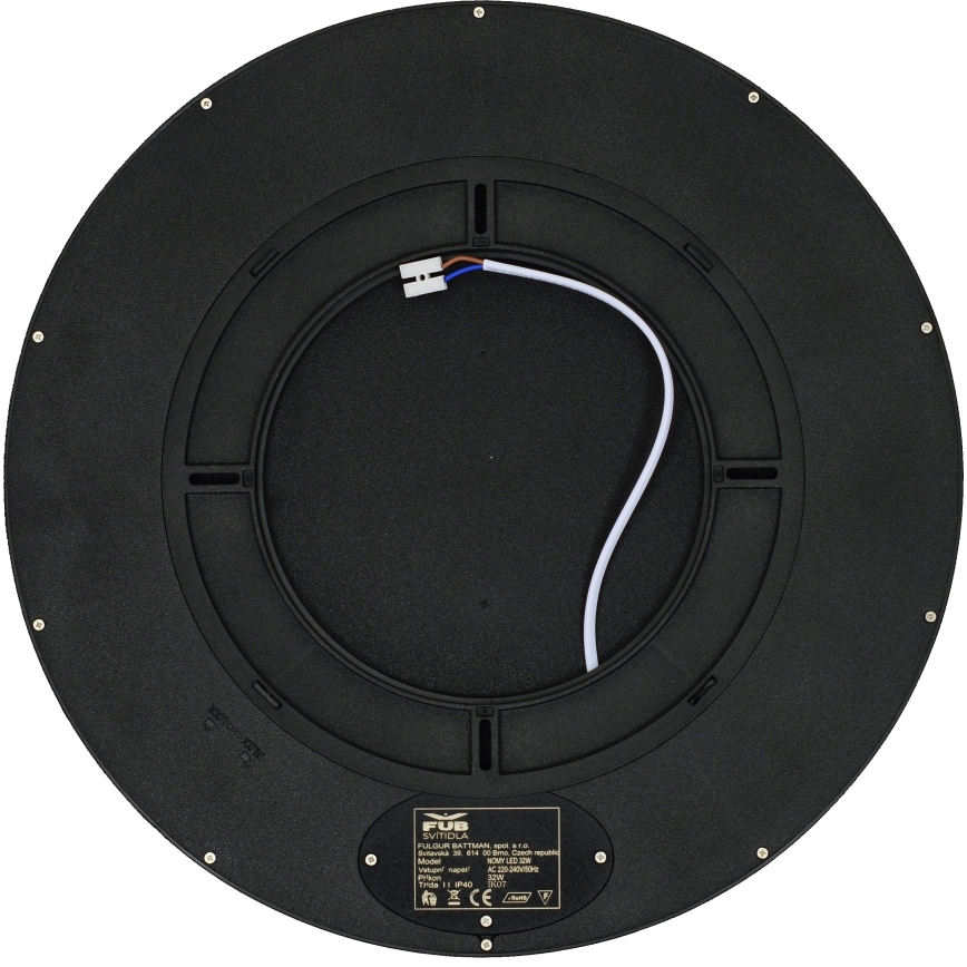 Fulgur 41813 - LED plafonska svetiljka NOMY LED/32W/230V 3000/4000/6000K IP40 prečnik 40 cm crna