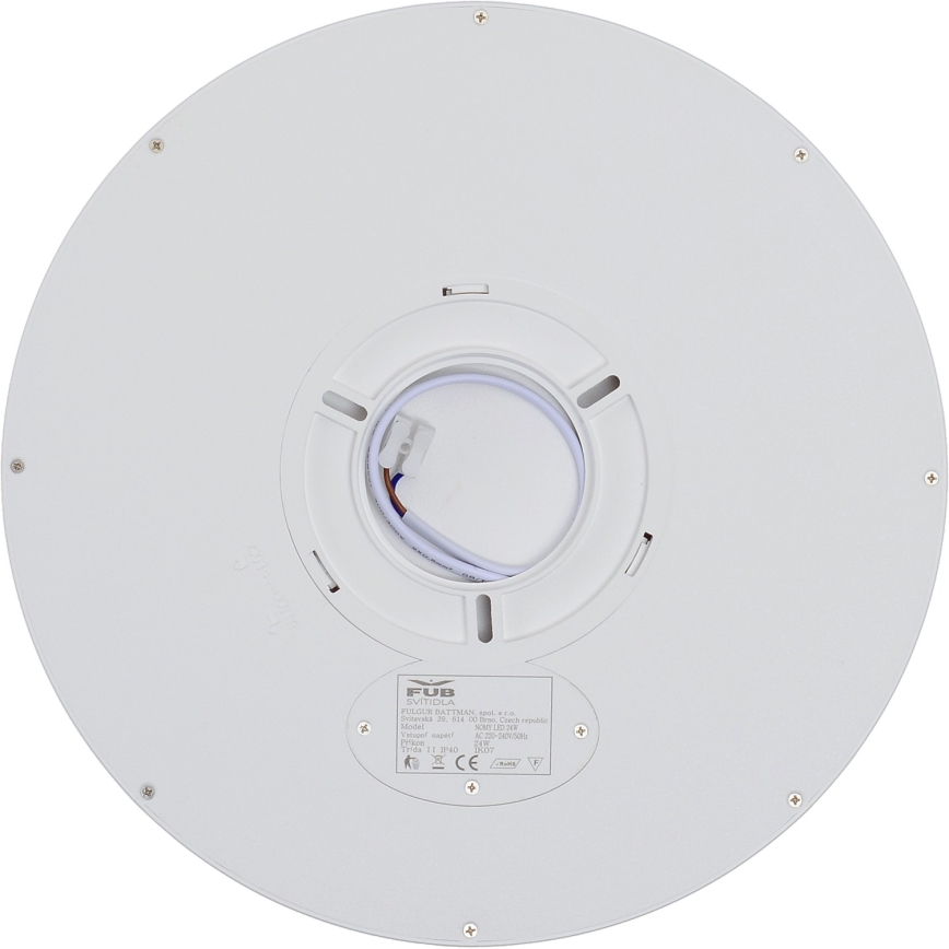 Fulgur 42361 - LED plafonjerka NOMY LED/24W/230V 3000/4000/6000K IP40 prečnik 30 cm bela