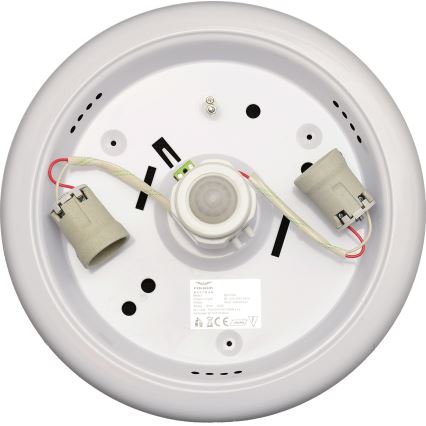 Fulgur s-22941 - Stropno svetlo sa senzorom pokreta i sumraka DARINA 2xE27/40W/230V prečnika 30 cm belo